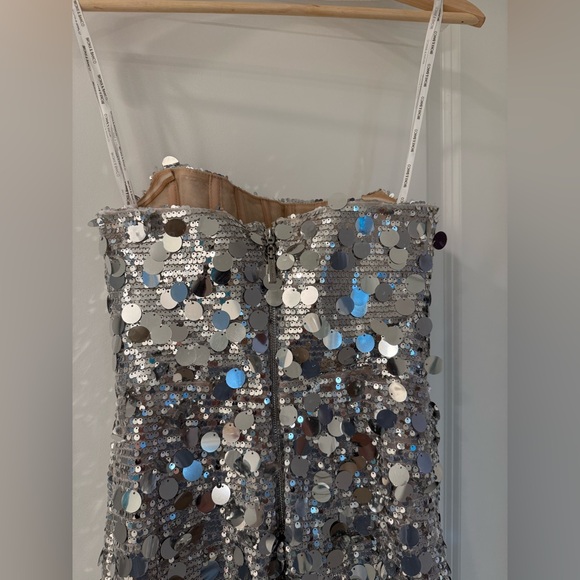 NWOT BRONX AND BANCO FARAH SILVER STRAPLESS GOWN - Picture 15 of 16